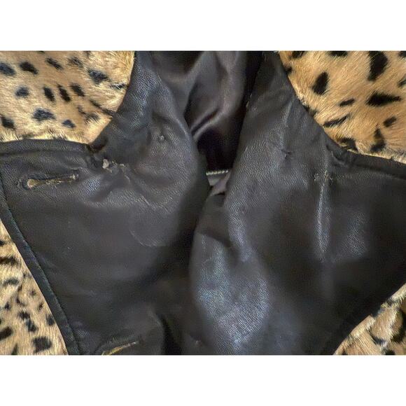 Free People Women's Double Breasted Leopard Print Faux Fur Swing Coat VGUC 8 - Picture 11 of 12